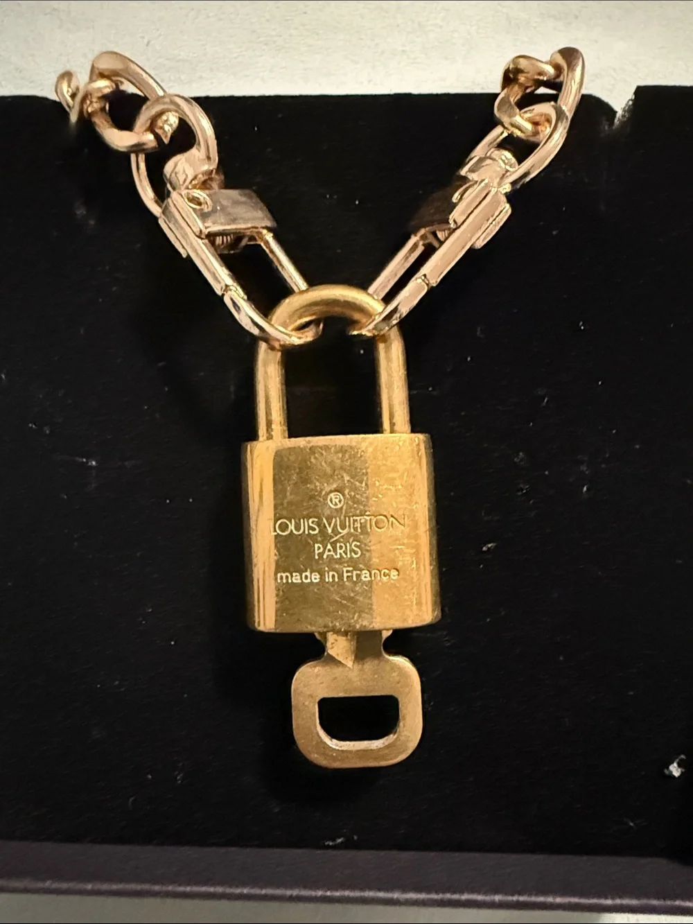 Louis Vuitton Gold Padlock Pendant Necklace